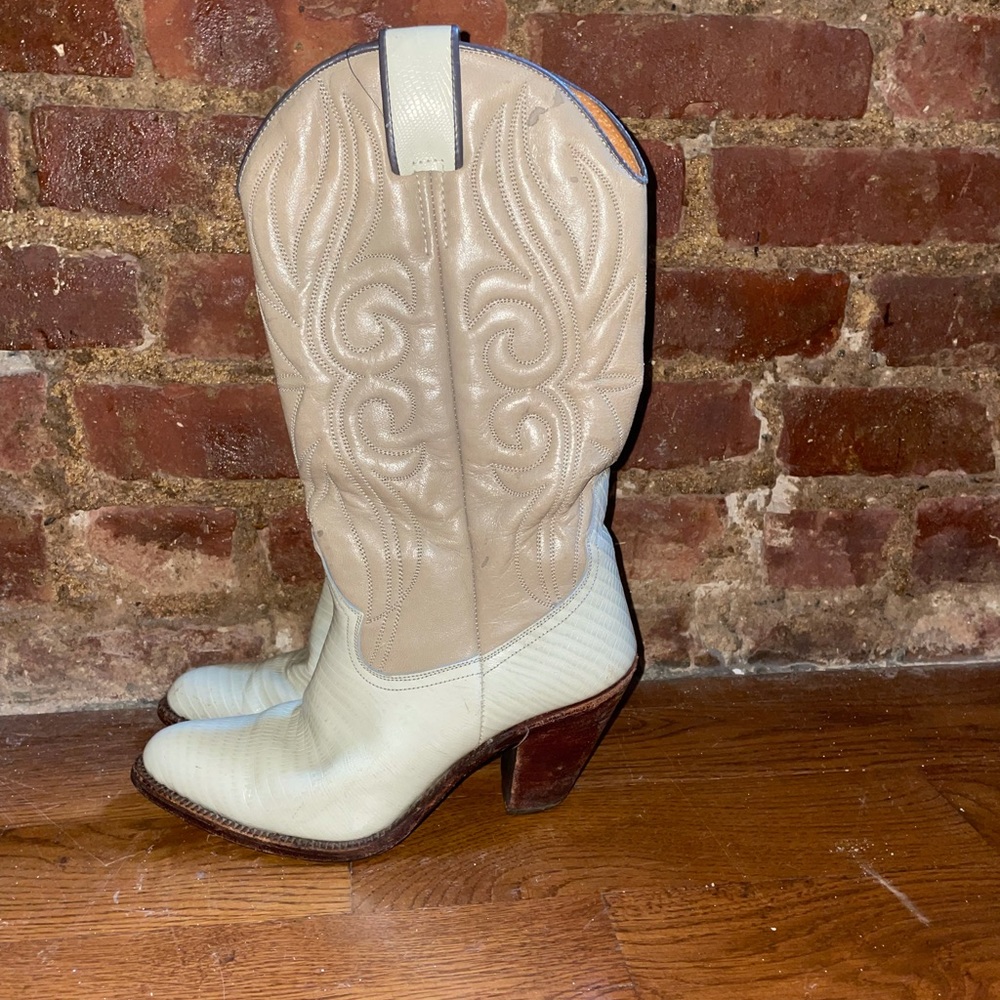 Vintage Tony Mora leather cowboy boots.